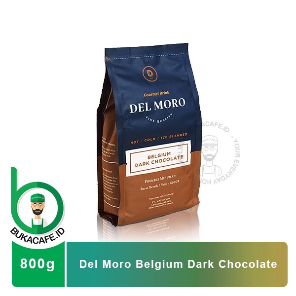 

NEW DELMORO Belgium Dark Chocolate 800g - Bubuk Serbuk Minuman Coklat