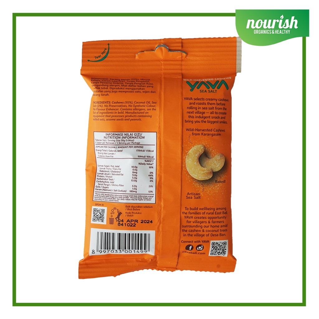 East Bali Cashew (YAVA), Sea Salt Cashew Nut 35gr