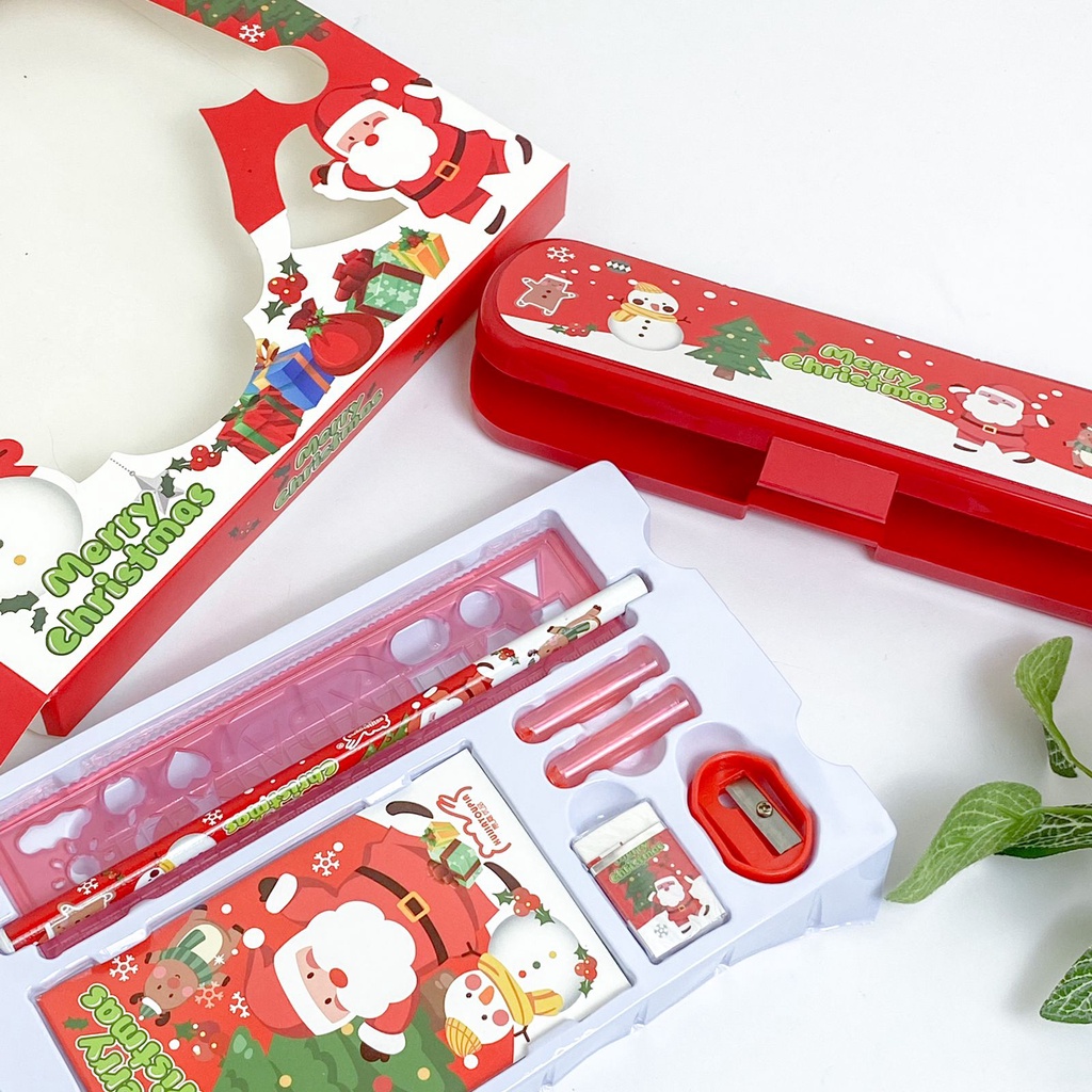 

PAKET NATAL 7 IN 1 BOX BERTALI ISI KOTAK PENSIL | PENGHAPUS | RAUTAN | PENSIL | TUTUP PENCIL | NOTEBOOK