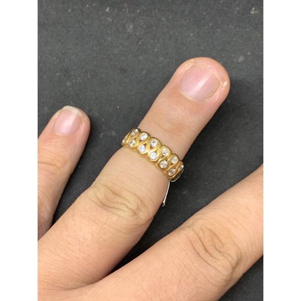 Cincin emas asli kdr 700 model bermata fancy