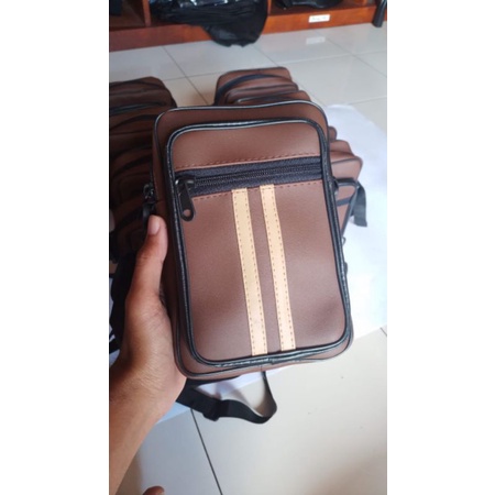 Tas Selempang handphone Pria Kulit Semi Model Terbaru Anti Air New Elegant