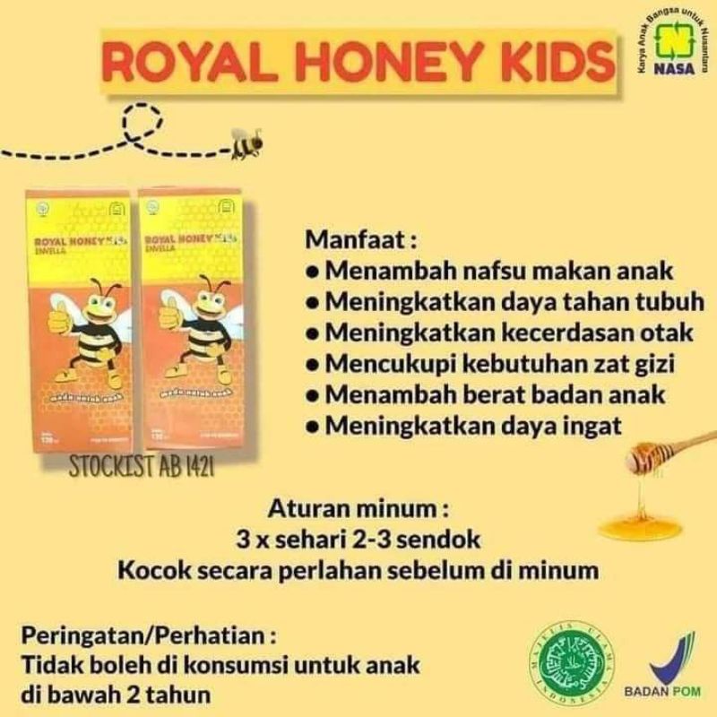 

madu kids original penambah nafsu makan anak/madu kids nasa