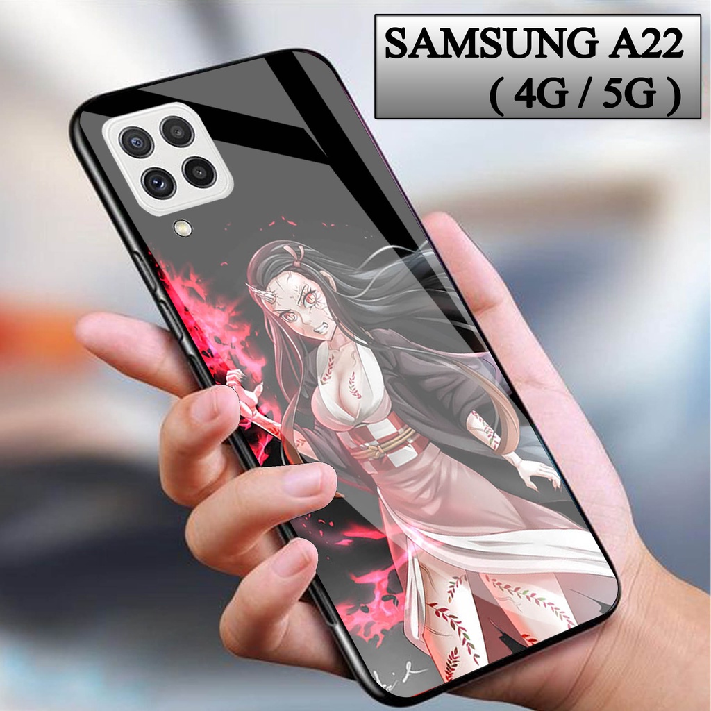 Softcase Glass Kaca Samsung A22 4G/5G - Case Hp Pelindung Handphone  Samsung A22 4G/5G [ A18].