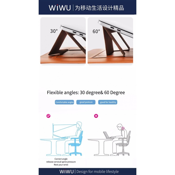 49 WIWU SKIN PRO Slim Stand Sleeve MacBook Pro 16 - Sarung dengan Stand