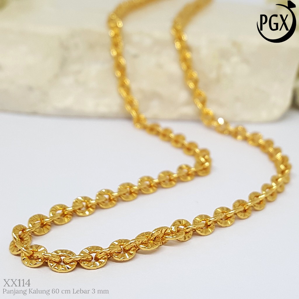 PGX Kalung Pria Wanita Xuping Perhiasan Lapis Emas Aksesoris Fashion Premium - XX114