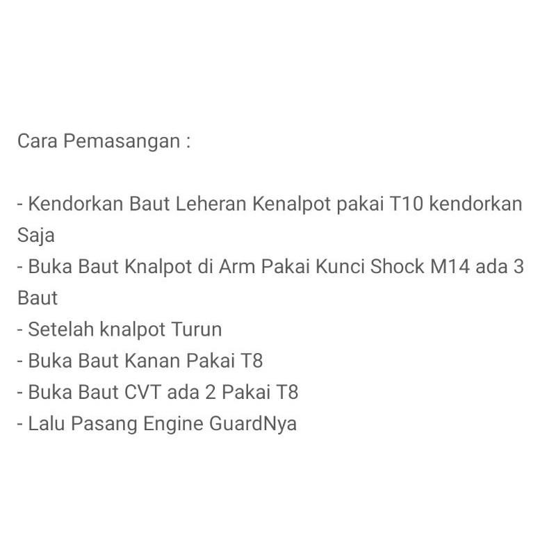 Tutup Engine Bawah Pelindung Bawah Mesin Honda ADV 160 Vario 160 PCX 160