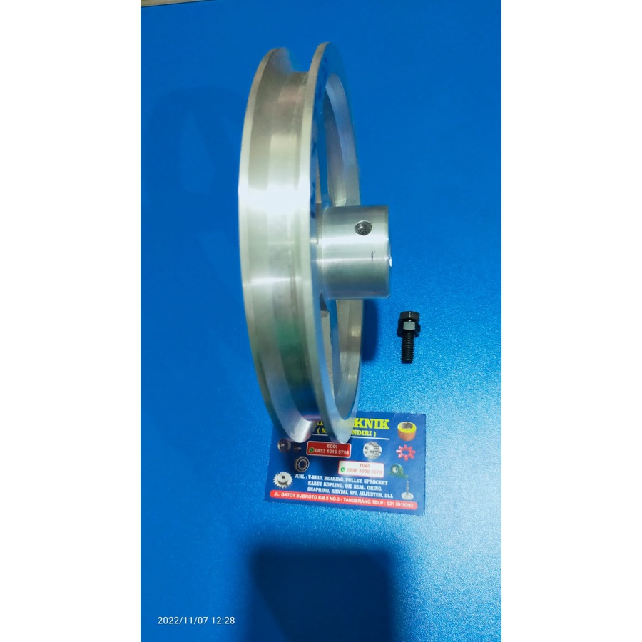 Pully B1 x 7 inchi AS 0, 10, 12, 14, 15, 16, 17, 18, 19, 20, 22, 24, 25, 1&quot;, 28, 30, 32 mm Alumunium Poli Pulley Puli All B1x7&quot; B1x7 B1 x 7&quot; B 1x7&quot; 1x7 lobang lubang Pulli B1-7&quot; B1-7