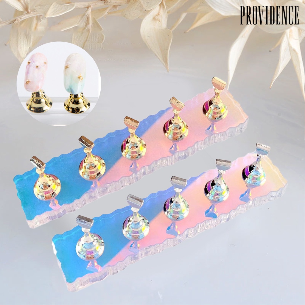 Providence 1 Set Stand Holder Kuku Palsu Bisa Dilepas Untuk Display / Latihan Nail Art / Salon