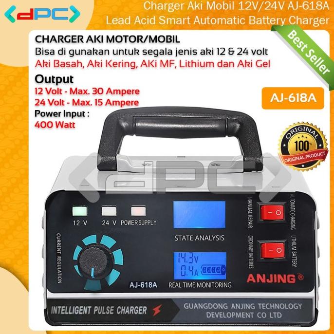 Charger Aki AJ-618A 12V 40 Ampere - 24V 20 Ampere Mobil Motor