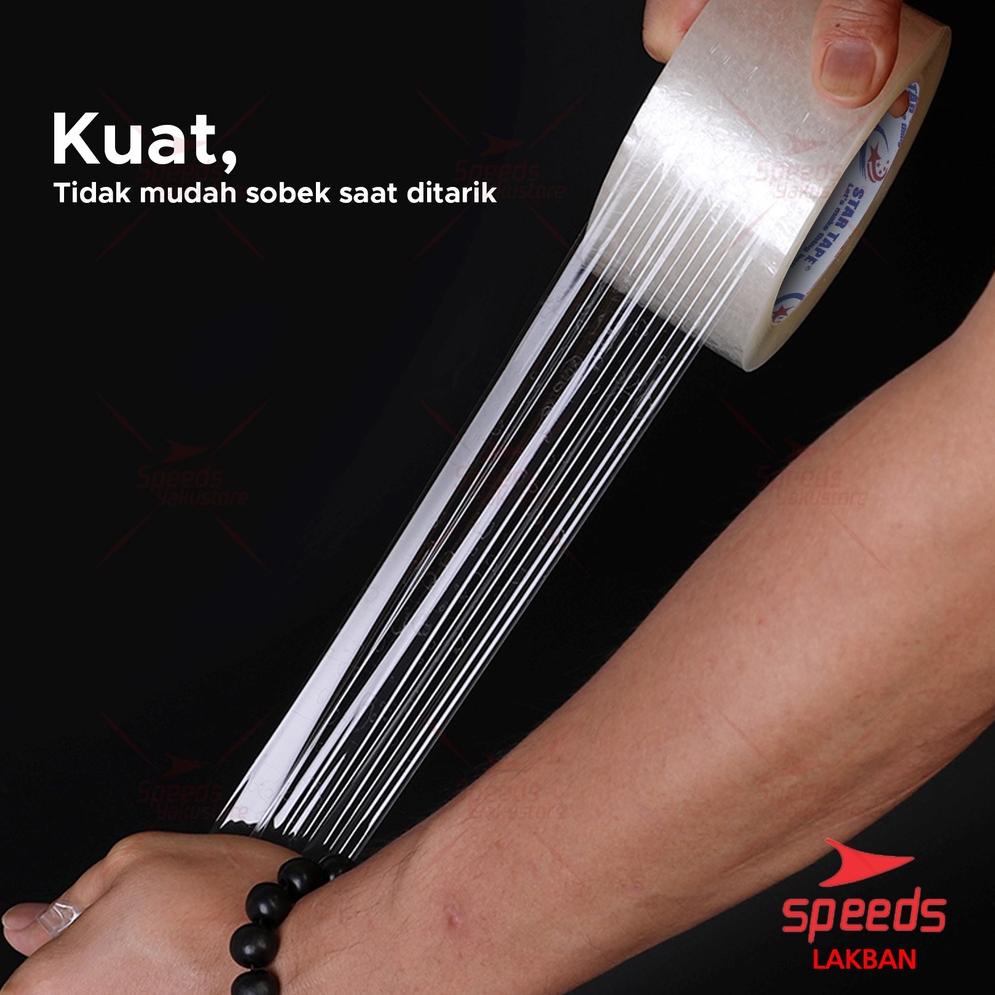 

ヺ SPEEDS Lakban Putih Solatip Solasi Tape 45mm x 80 Yard Murah Lengket の