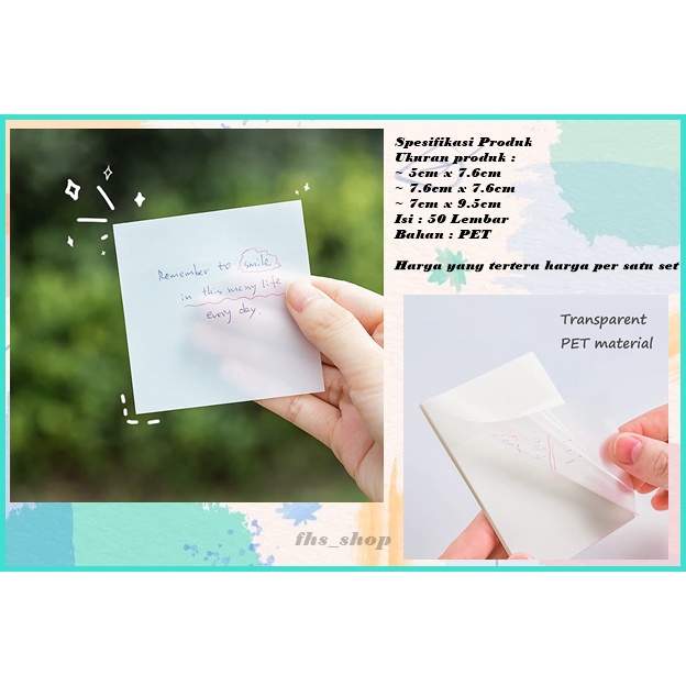 Sticky Note Transparan Sticky Notes Bening Anti Air Bisa Dihapus Kembali Sticky Notes Aesthetic
