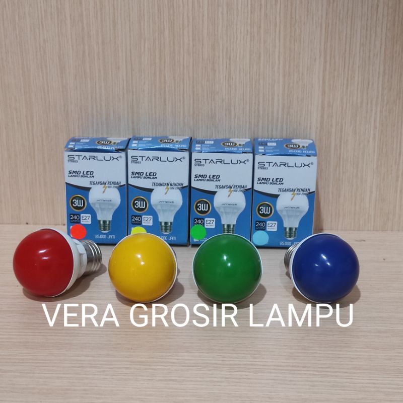 Lampu led warna 3W / Bholam Lampu 3W warna starlux