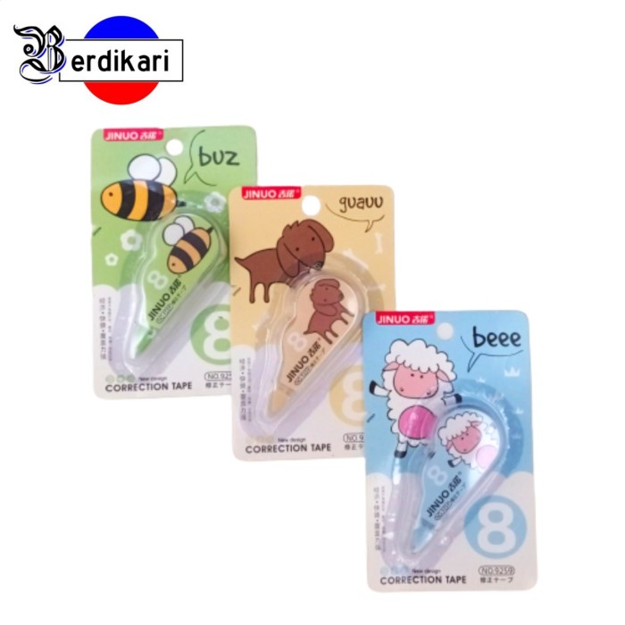 

siap kirim] Stipo Kertas Correction Tape Fancy Binatang Jinuo no.9259
