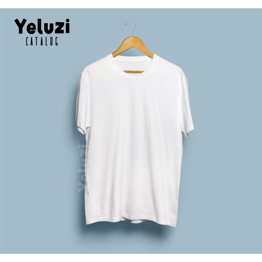 Kaos Oblong Polos Putih Unisex Premium - Katun Combed 24s - YELUZI