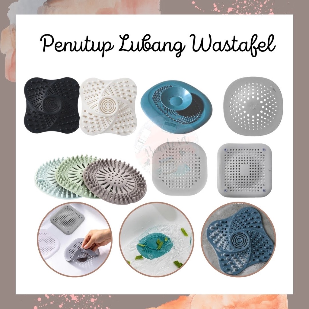 Penutup / Penyaring Lubang Wastafel Penyumbat Lubang Filter Saringan Silikon Lentur Kotoran / SIsa Makanan Lubang Kamar Mandi / Dapur Bak Cuci Piring Nasi / Sayur / Rambut Awet