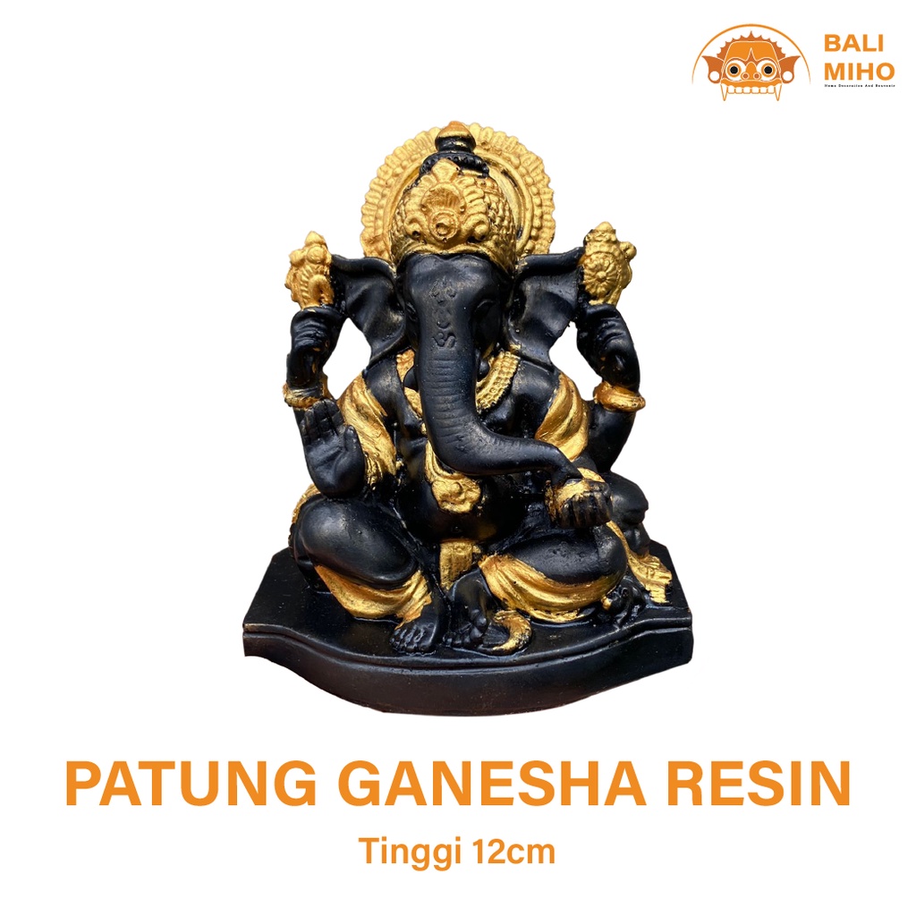 Patung Ganesha Resin Ukuran 12cm - Dekorasi Patung Ganesha Mini - Patung Ganesha - Patung Bali - Arc