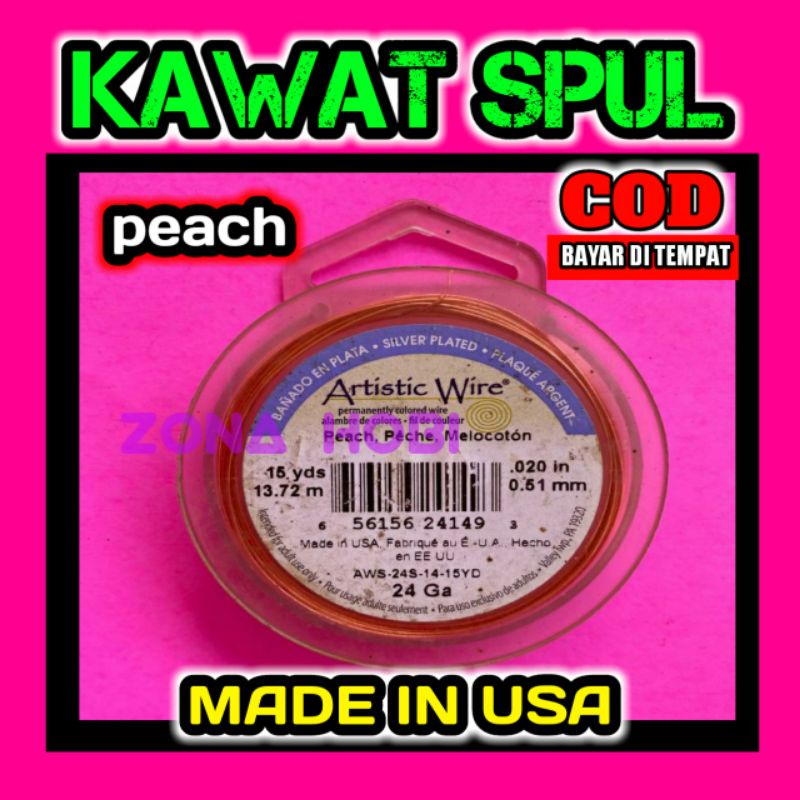 tamiya kawat lilitan spul tembaga artistic wire peach made in usa