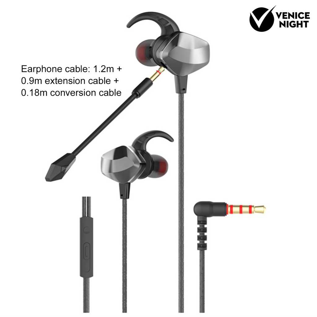 (VNEP) (Berkabel) GM 007 Universal Earphone dengan Mikrofon In-ear Earbuds untuk Gaming