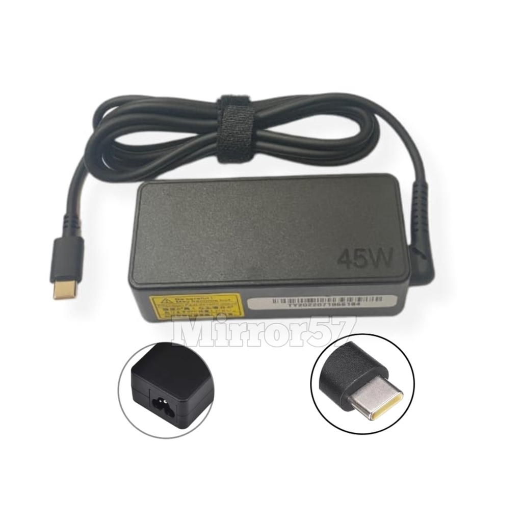 Charger Laptop Lenovo ThinkPad L380 L390 L480 L490 L580 L590 Yoga Adapter Lenovo USB Type C 20V 2.25A 45W