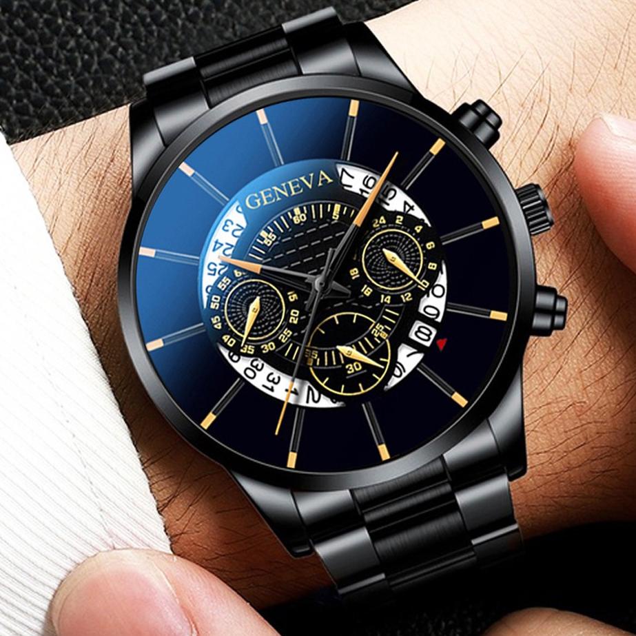 RECOMENDED JAM TANGAN PRIA ORIGINAL IMPORT GENEVA STAINLESS STEEL WASAKI JAM087B5 BESI SILVER COWOK 