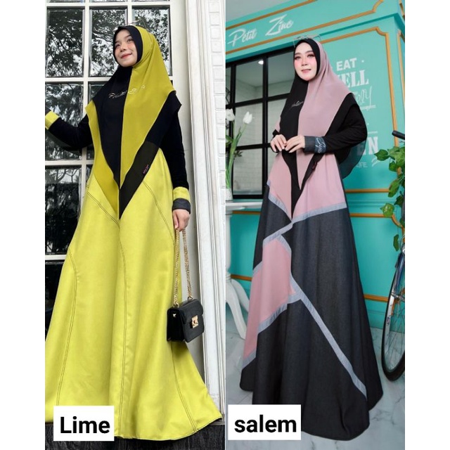 Aweela LIME & SALEM ori by Haliza syari  DRESS SAJA
