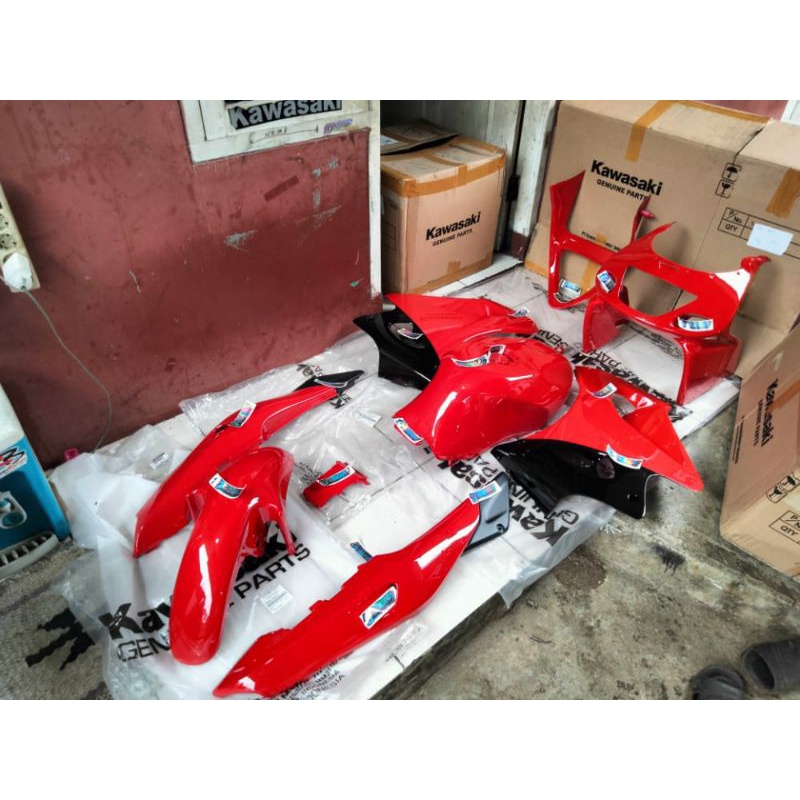 BODY FULL SET FAIRING BARONG TANGKI NINJA RR OLD ZX CBU MERAH FERARY CABE ORIGINAL KAWASAKI