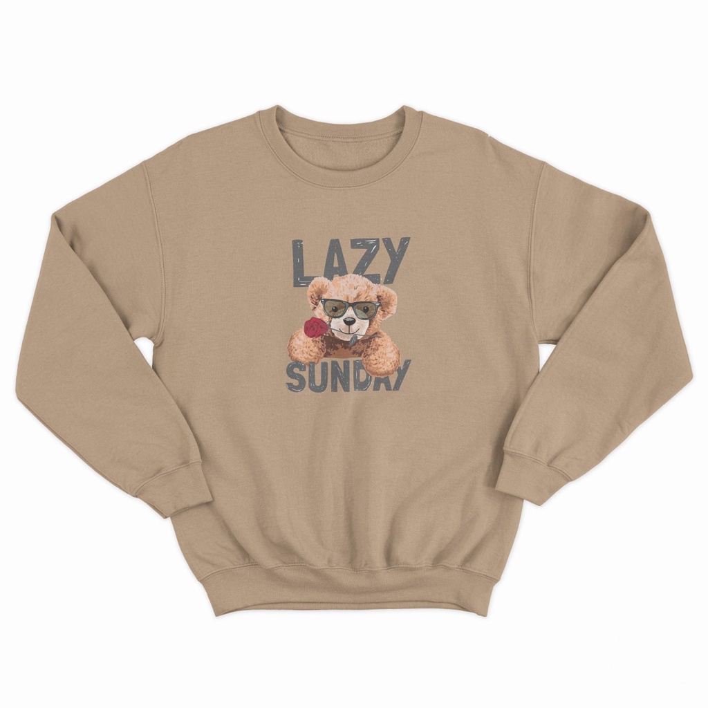 LAZY SUNDAY BEAR SWEATER OVERSIZE FIT TO XL ONE SIZE FIT TO XL  -  SWEATER PREMIUM