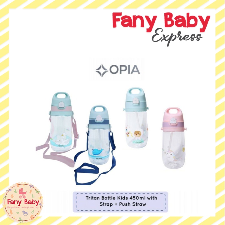 OPIA TRITAN PUSH STRAW STRAP BOTTLE 450ML