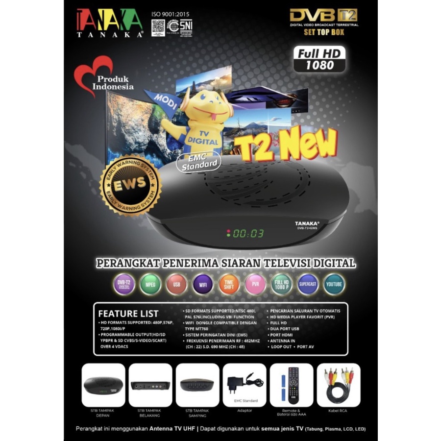 SIARAN DIGITAL DVB / TV BOX / SET TOP BOX DIGITAL TANAKA T2