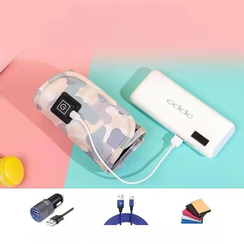 T24 - Keola Tas Penghangat Botol Susu Bayi Portable Travel dengan USB untuk Outdoor, Compact Lipat Mudah dibawa