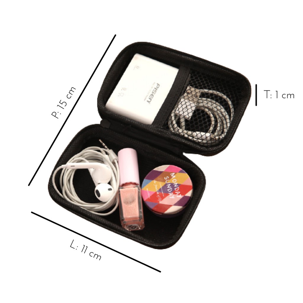 3SP | SSR23 Box Case Pouch Penyimpanan Headset Earphone Charger Kabel Data Travel Serbaguna Multifungsi