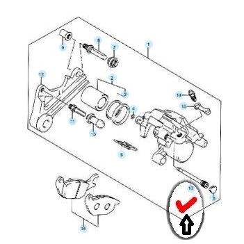 BAUT BAUD PIN PEN KALIPER CALIPER BELAKANG SMASH SHOGUN 125 ASLI ORI SGP TERLARIS 69345-20G00-000