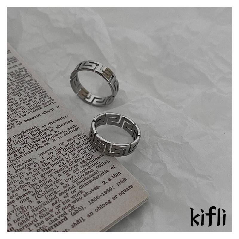 Cincin Bahan Titanium Steel Gaya Vintage