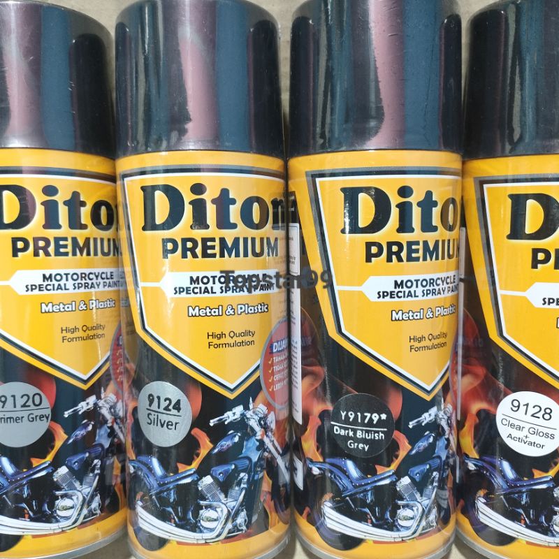 Pilok Cat Diton Premium Paket Komplit 4 Kaleng Dark Bluish Grey Abu Abu Monyet 9179 Primer Grey 9120 Silver 9124 Clear Gloss 9128 400cc Pilox Paketan Cat Semprot Special Spray Paint