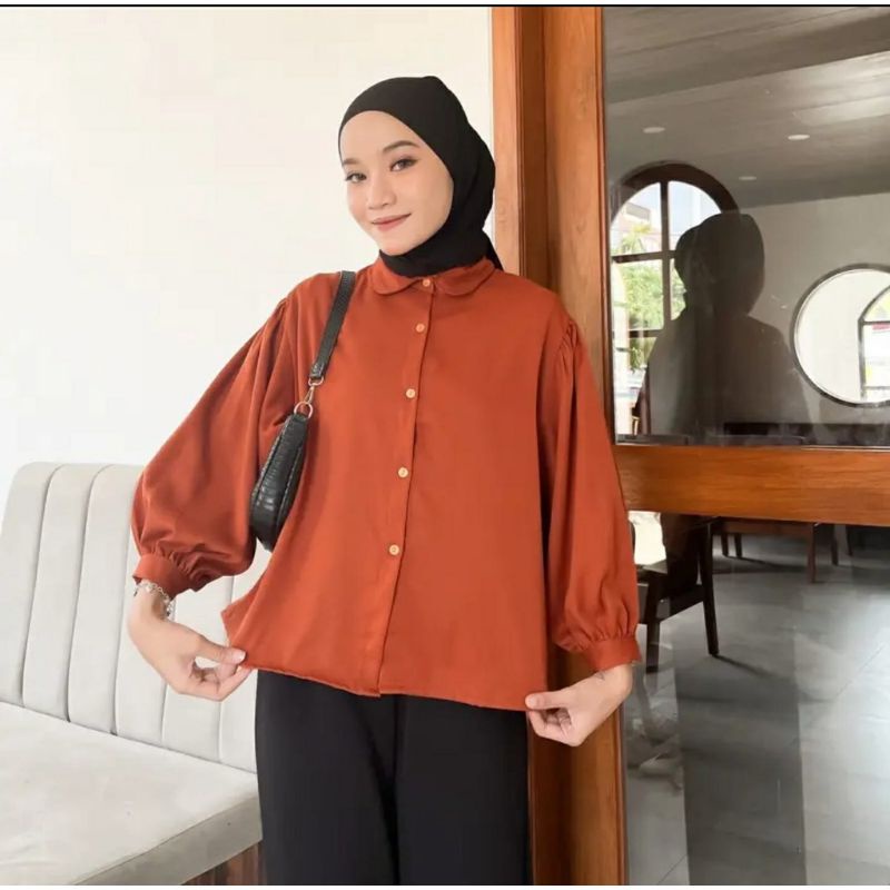 Elze Blouse Premium / Kemeja Blouse wanita / Outfi wanita / OOTD Terbaru