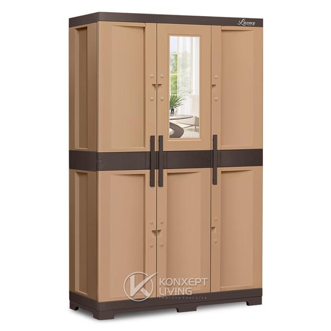 

Lemari Plastik Cermin Serbaguna Tabitha Luxury - LX3 HB Lemari 3 Pintu stock ready