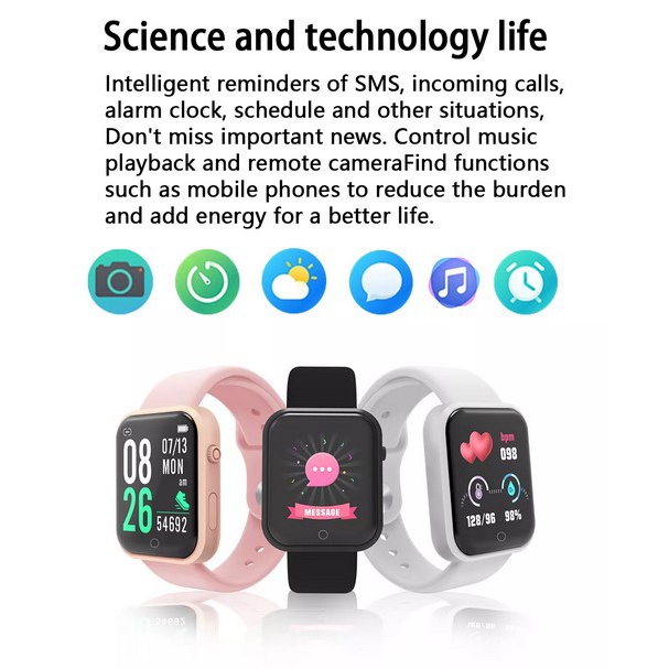 SKMEI Smartwatch Sport Fitness Tracker Heart Rate - D20L - Black