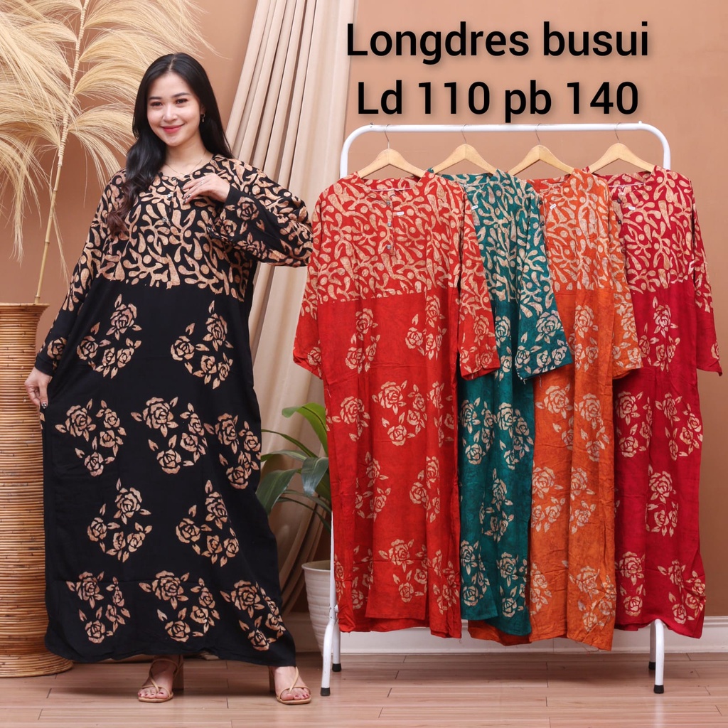 PAKIAN WANITA DASTER PANJANG /LONGDRES KANCING DEPAN BUSUI