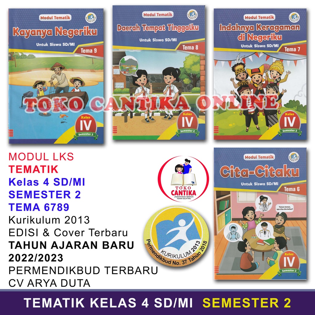 Buku LKS Kelas 4 SD MI tema 6789 Semester 2 - Modul Tematik