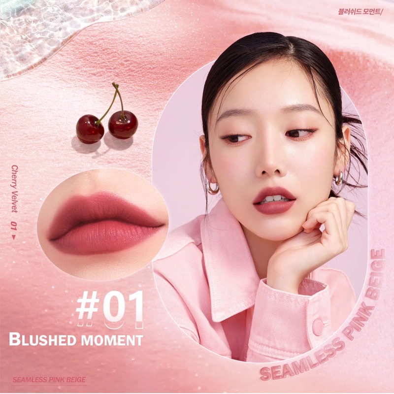 Barenbliss Cherry Makes Cheeryful Lip Velvet - 01 Blushed Moment