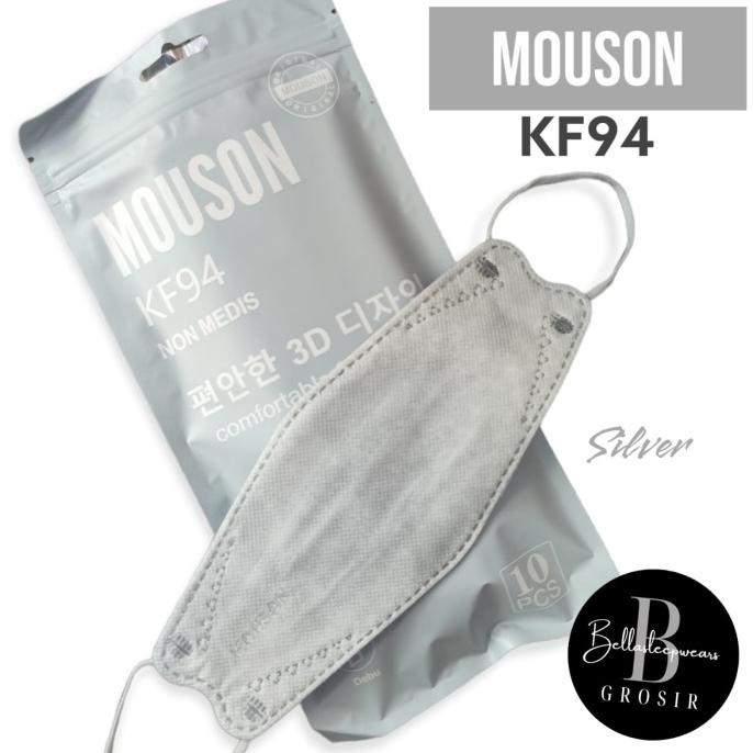 SILVER KF94 MOUSON - MASKER KF94 MOUSON 4PLY PROTECTIVE MASK t-bellasleepwears Buru Order