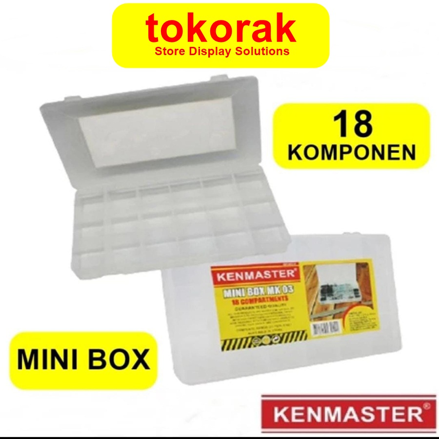 MINI BOX 18 COMPONEN KENMASTER - TOOL BOX KM-03 SLOT KOTAK