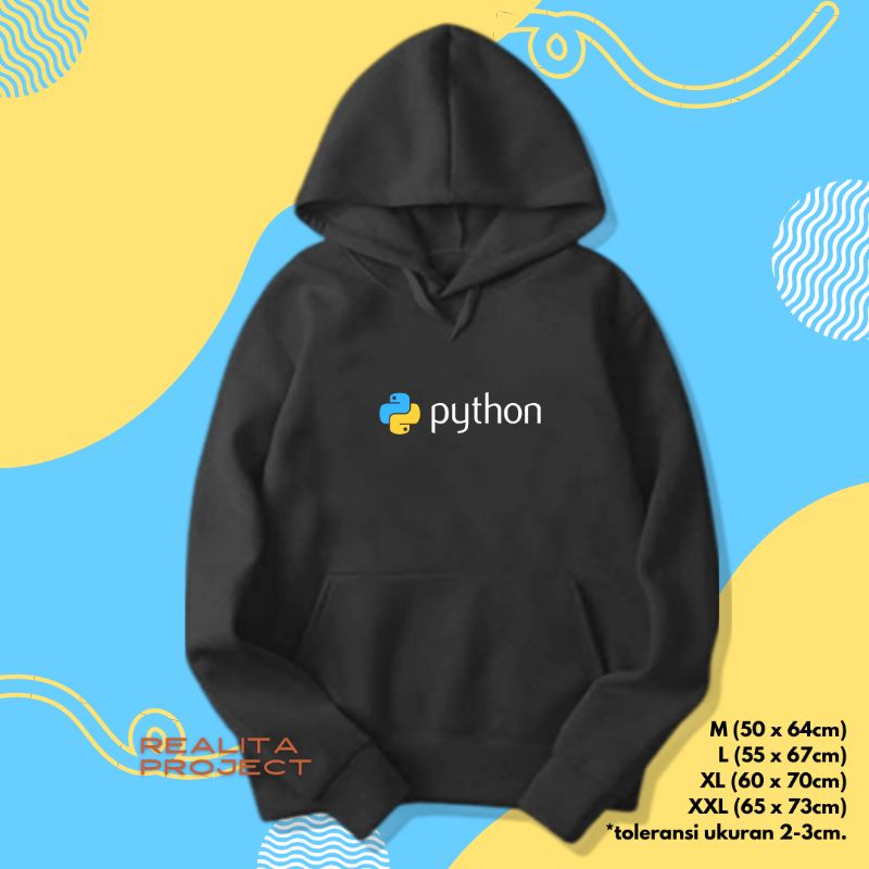 Sweater hoodie programmer python programming language buku coding hoodie wanita pria