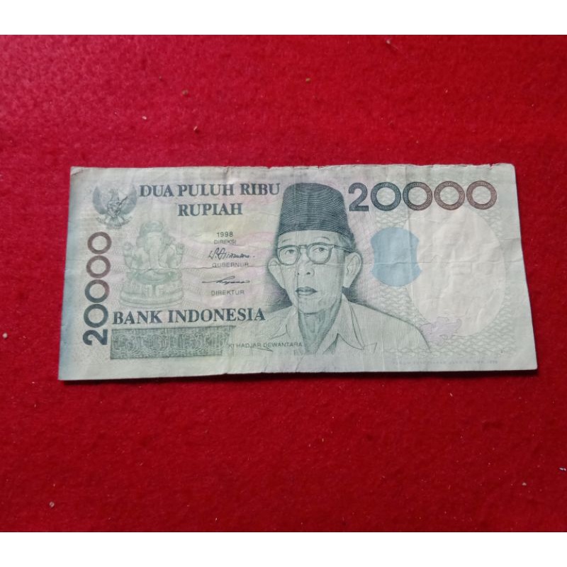 uang kuno 20.000 kihajar tahun 1998