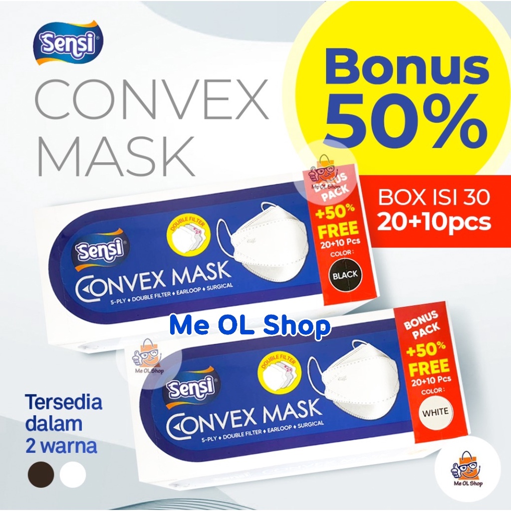 MASKER SENSI CONVEX MASK 5PLY WARNA TERBARU ORIGINAL MURAH