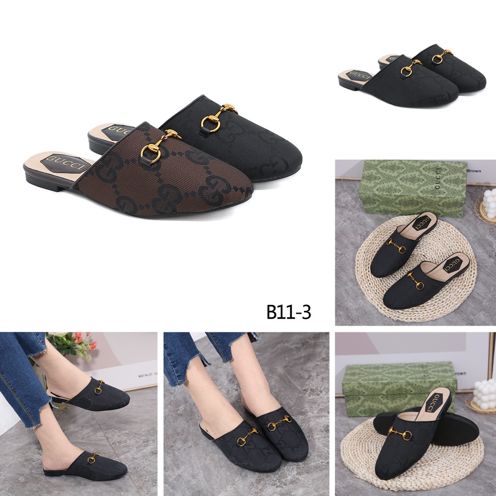 GC  GG Canvas Flat Mules B11-3