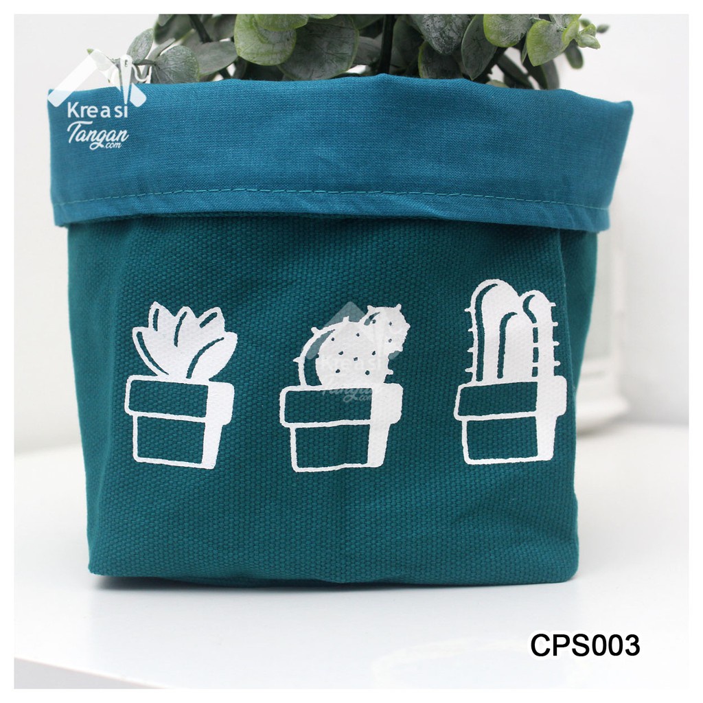 COVER POT / STORAGE MULTIFUNGSI POLOS SABLON CACTUS CPS003