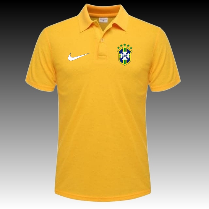 Baju Kaos Polo Bola Negara Brazil /Kaos Kerah Piala Dunia Negara Brazil/Kaos Poloshirt Pria Dan Wani