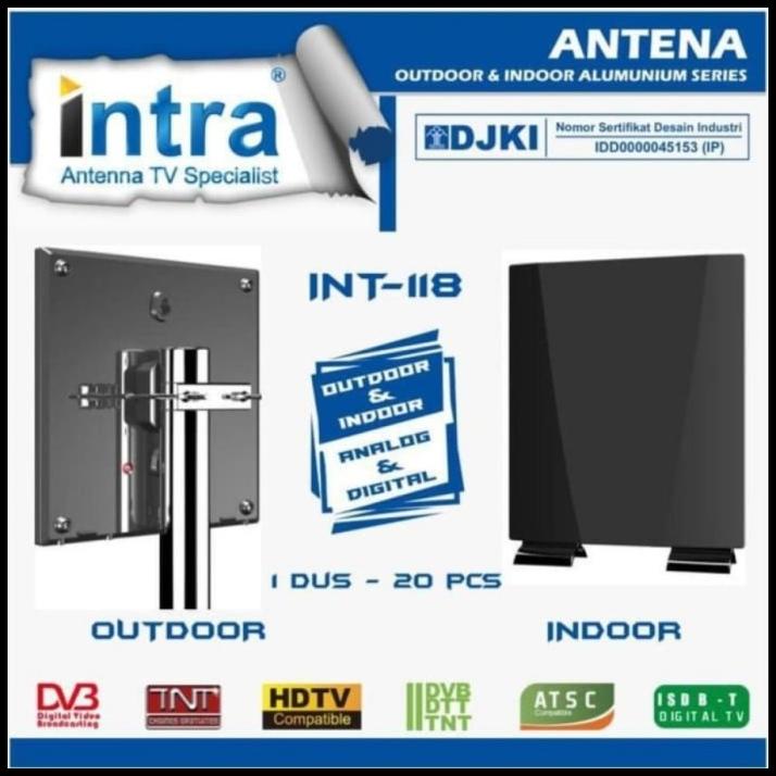 Intra Antena Digital Tv Led Lcd Antena Indoor & Outdoor Int 118 Int118