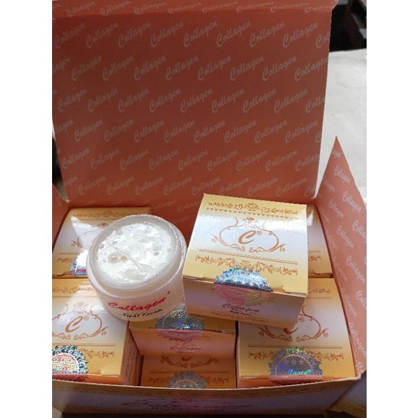 (1pc)Cream Collagen Malam Holo Silver Murah